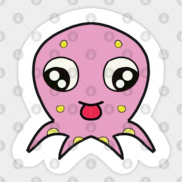 Happy Face Octopus Sticker by TANSHAMAYA